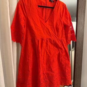 Madewell Vibrant Red Eyelet Dress